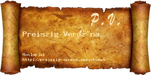 Preiszig Veréna névjegykártya